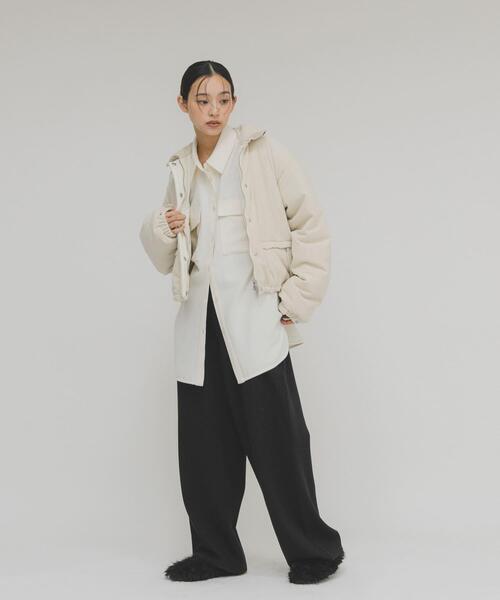 KBF（ケイビーエフ）の「ウールMIXルーズシャツ（シャツ/ブラウス・レディース・チャコールグレー/アイボリー/ブラウン系その他・ONE）」の10枚目の写真