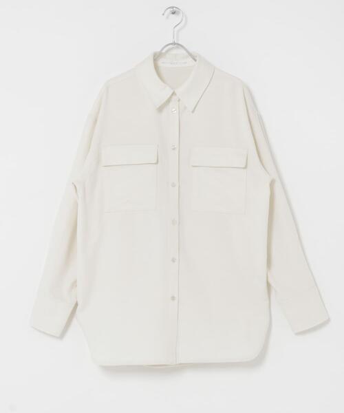 KBF（ケイビーエフ）の「ウールMIXルーズシャツ（シャツ/ブラウス・レディース・チャコールグレー/アイボリー/ブラウン系その他・ONE）」の17枚目の写真