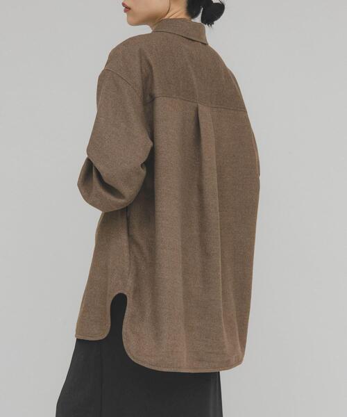 KBF（ケイビーエフ）の「ウールMIXルーズシャツ（シャツ/ブラウス・レディース・チャコールグレー/アイボリー/ブラウン系その他・ONE）」の20枚目の写真