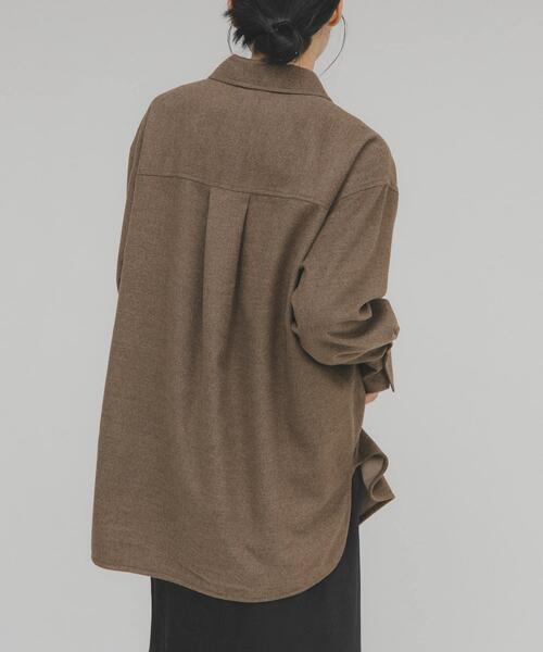 KBF（ケイビーエフ）の「ウールMIXルーズシャツ（シャツ/ブラウス・レディース・チャコールグレー/アイボリー/ブラウン系その他・ONE）」の21枚目の写真