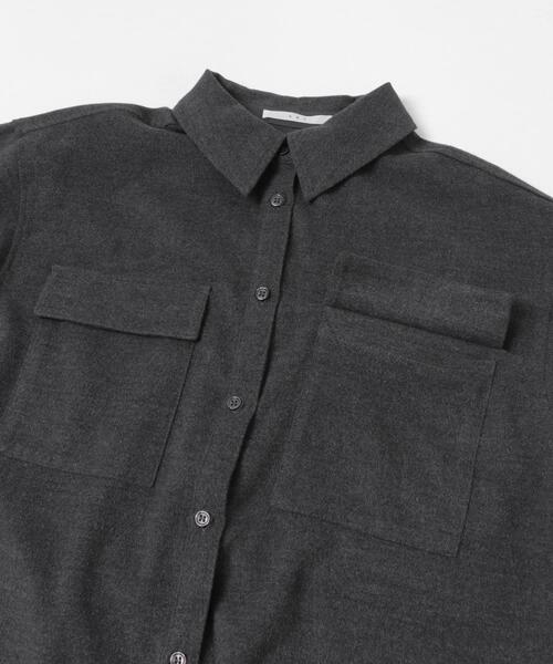 KBF（ケイビーエフ）の「ウールMIXルーズシャツ（シャツ/ブラウス・レディース・チャコールグレー/アイボリー/ブラウン系その他・ONE）」の8枚目の写真
