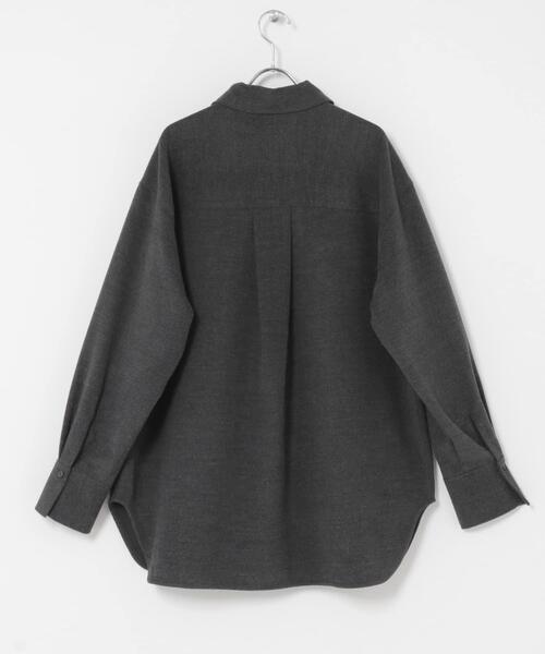 KBF（ケイビーエフ）の「ウールMIXルーズシャツ（シャツ/ブラウス・レディース・チャコールグレー/アイボリー/ブラウン系その他・ONE）」の9枚目の写真