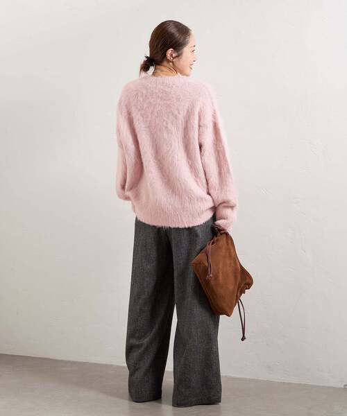 JOURNAL STANDARD（ジャーナルスタンダード）の「《WEB限定追加2》シャギークルーネックプルオーバー（ニット/セーター・レディース・ブラック/ピンク/チャコールグレー/ライトグレー/レッド/ネイビー/イエロー・FREE）」の8枚目の写真