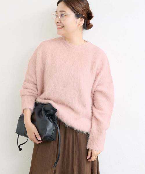 JOURNAL STANDARD（ジャーナルスタンダード）の「《WEB限定追加2》シャギークルーネックプルオーバー（ニット/セーター・レディース・ブラック/ピンク/チャコールグレー/ライトグレー/レッド/ネイビー/イエロー・FREE）」の11枚目の写真