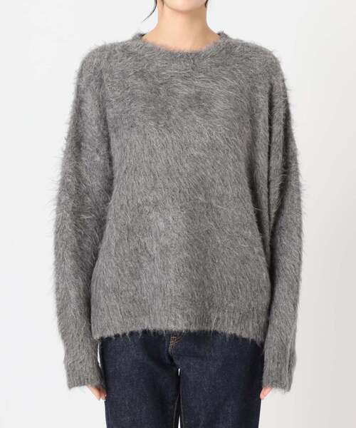 24AW ジャーナルスタンダード✨シャギークルーネックプルオーバー グレー JOURNAL STANDARD｜《WEB限定追加》シャギークルーネックプルオーバー