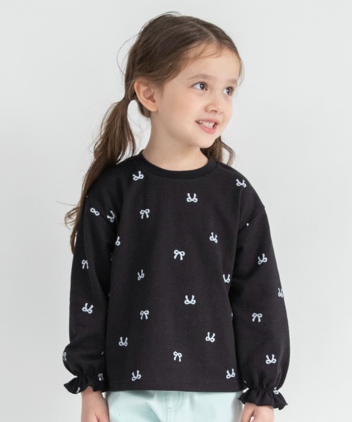 BRANSHES(ブランシェス)の「【ブランシェスmini】アソート薄手トレーナー(スウェット・キッズ・ラベンダー/ピンク/アイボリー/ライトピンク/ブラック・110/120/130/80/90/100)」の2枚目の写真