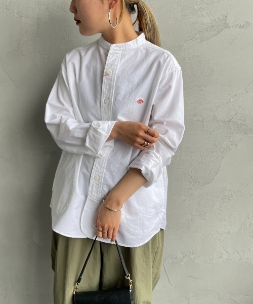 DANTON（ダントン）の「【WEB先行予約】[DANTON/ダントン] バンドカラー オックスフォードシャツ(無地)（シャツ/ブラウス・レディース・ホワイト・40/38/42）」の4枚目の写真