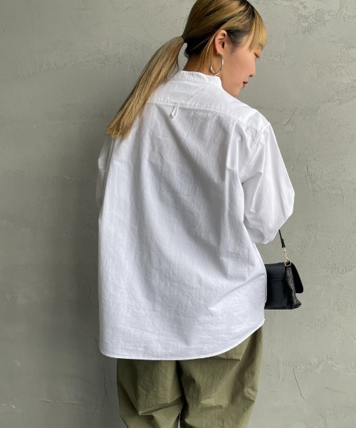 DANTON（ダントン）の「【WEB先行予約】[DANTON/ダントン] バンドカラー オックスフォードシャツ(無地)（シャツ/ブラウス・レディース・ホワイト・40/38/42）」の6枚目の写真