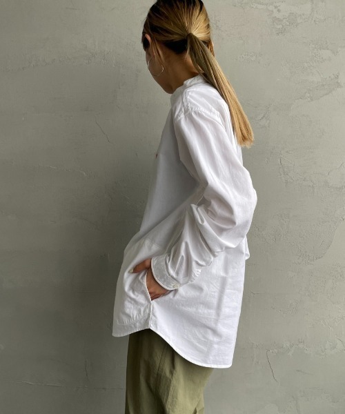 DANTON（ダントン）の「【WEB先行予約】[DANTON/ダントン] バンドカラー オックスフォードシャツ(無地)（シャツ/ブラウス・レディース・ホワイト・40/38/42）」の11枚目の写真