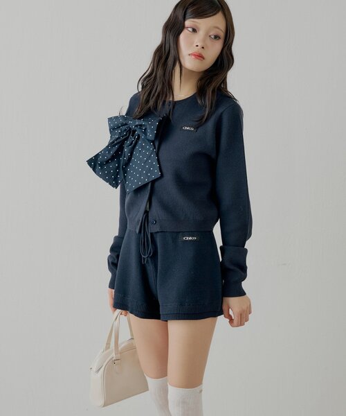 Chico（チコ）の「【セットアップ対応】コンパクトニットショートパンツ（その他パンツ・レディース・ネイビー/ブルー系その他2/ホワイト系その他2/ピンク・MEDIUM/SMALL）」の3枚目の写真