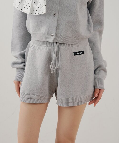 Chico（チコ）の「【セットアップ対応】コンパクトニットショートパンツ（その他パンツ・レディース・ネイビー/ブルー系その他2/ホワイト系その他2/ピンク/グレー・MEDIUM/SMALL）」の3枚目の写真