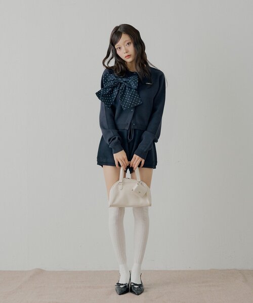 Chico（チコ）の「【セットアップ対応】コンパクトニットショートパンツ（その他パンツ・レディース・ネイビー/ブルー系その他2/ホワイト系その他2/ピンク・MEDIUM/SMALL）」の6枚目の写真