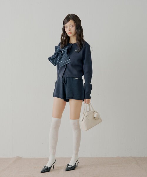 Chico（チコ）の「【セットアップ対応】コンパクトニットショートパンツ（その他パンツ・レディース・ネイビー/ブルー系その他2/ホワイト系その他2/ピンク・MEDIUM/SMALL）」の10枚目の写真