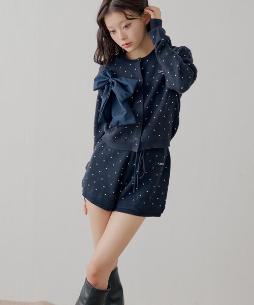 Chico（チコ）の「【セットアップ対応】コンパクトニットショートパンツ（その他パンツ・レディース・ネイビー/ブルー系その他2/ホワイト系その他2/ピンク・MEDIUM/SMALL）」の13枚目の写真