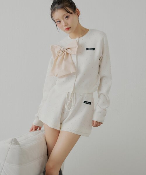 Chico（チコ）の「【セットアップ対応】コンパクトニットショートパンツ（その他パンツ・レディース・ネイビー/ブルー系その他2/ホワイト系その他2/ピンク・MEDIUM/SMALL）」の19枚目の写真