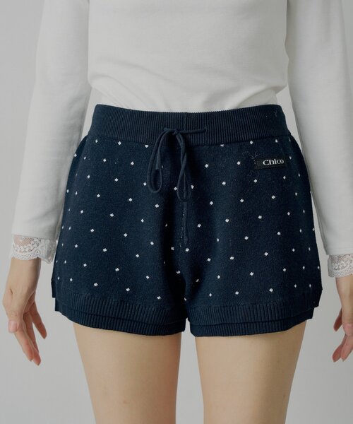 Chico（チコ）の「【セットアップ対応】コンパクトニットショートパンツ（その他パンツ・レディース・ネイビー/ブルー系その他2/ホワイト系その他2/ピンク・MEDIUM/SMALL）」の21枚目の写真