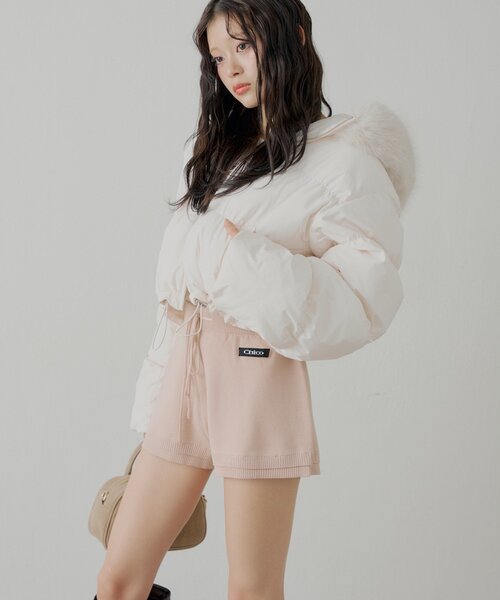 Chico（チコ）の「【セットアップ対応】コンパクトニットショートパンツ（その他パンツ・レディース・ネイビー/ブルー系その他2/ホワイト系その他2/ピンク/グレー・MEDIUM/SMALL）」の9枚目の写真