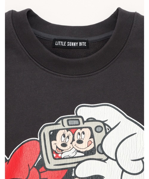 Little sunny bite（リトルサニーバイト）の「【RES】【little sunny bite Disney collection】micky & minnie selfie sweat top（スウェット・レディース・ブラック/ホワイト/ピンク・MEDIUM/SMALL）」の14枚目の写真