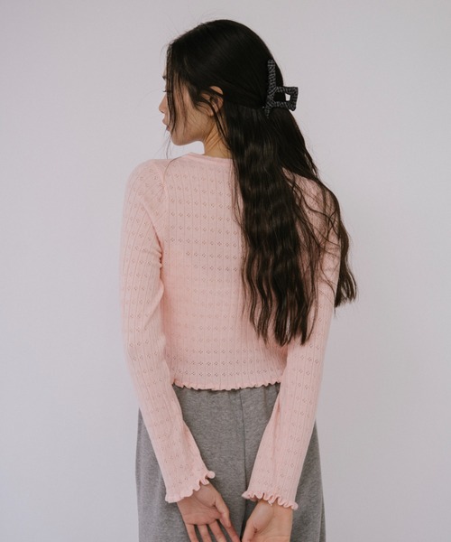 duei(デュイ)の「アイレットコンパクトカーディガン(カーディガン/ボレロ・レディース・アイボリー/ブラック/グレー/ピンク・FREE)」の13枚目の写真