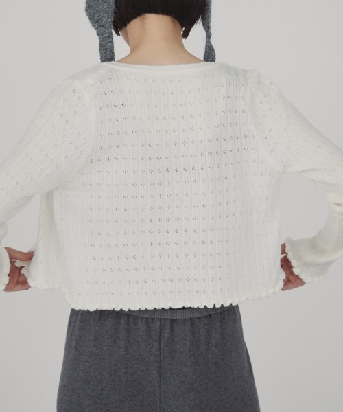 duei(デュイ)の「アイレットコンパクトカーディガン(カーディガン/ボレロ・レディース・アイボリー/ブラック/グレー/ピンク・FREE)」の21枚目の写真