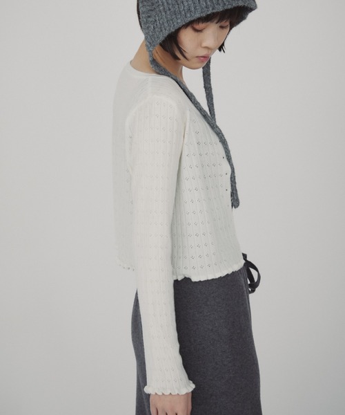 duei(デュイ)の「アイレットコンパクトカーディガン(カーディガン/ボレロ・レディース・アイボリー/ブラック/グレー/ピンク・FREE)」の22枚目の写真