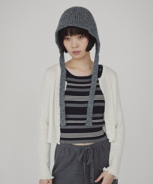 duei(デュイ)の「アイレットコンパクトカーディガン(カーディガン/ボレロ・レディース・アイボリー/ブラック/グレー/ピンク・FREE)」の19枚目の写真