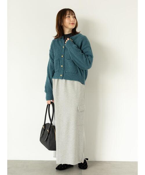 Te chichi TERRASSE（テチチテラス）の「袖口金釦ハイネックニット（ニット/セーター・レディース・オフホワイト/イエロー/ミント/チャコールグレー・F）」の8枚目の写真