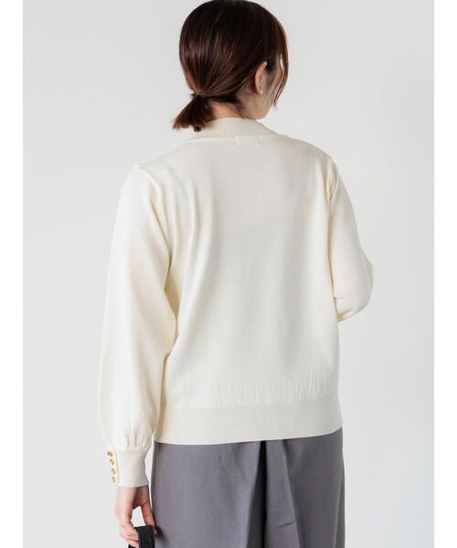 Te chichi TERRASSE（テチチテラス）の「袖口金釦ハイネックニット（ニット/セーター・レディース・オフホワイト/イエロー/ミント/チャコールグレー・F）」の17枚目の写真