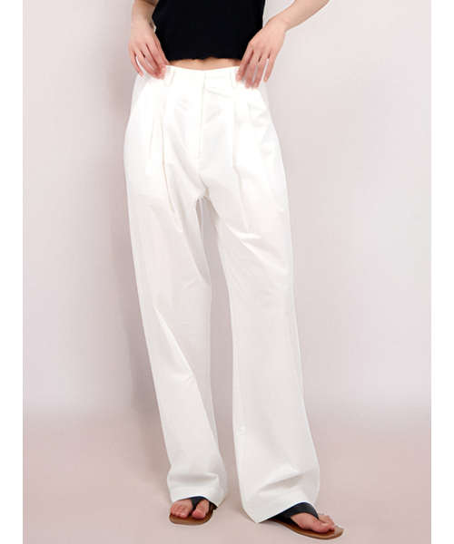 ACUD(アクド)の「Double Pintuck Slacks _White(スラックス・レディース・ホワイト・S/M)」の3枚目の写真