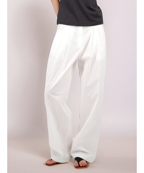 ACUD(アクド)の「Double Pintuck Slacks _White(スラックス・レディース・ホワイト・S/M)」の4枚目の写真