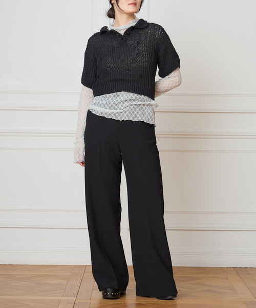 IENA LA BOUCLE(イエナラブークル)の「MAYDI/マイディ slip stitch back loop ポロニット EFLEJA(ニット/セーター・レディース・ブラック・FREE)」の6枚目の写真