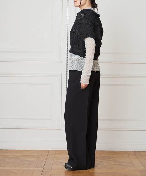 IENA LA BOUCLE(イエナラブークル)の「MAYDI/マイディ slip stitch back loop ポロニット EFLEJA(ニット/セーター・レディース・ブラック・FREE)」の7枚目の写真