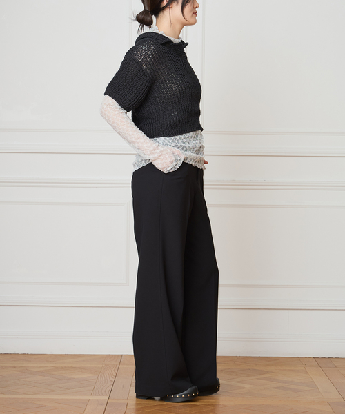 IENA LA BOUCLE(イエナラブークル)の「MAYDI/マイディ slip stitch back loop ポロニット EFLEJA(ニット/セーター・レディース・ブラック・FREE)」の9枚目の写真