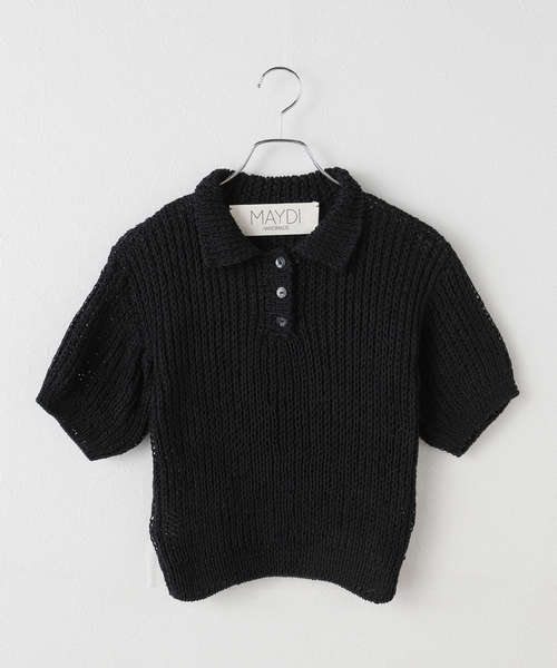 IENA LA BOUCLE(イエナラブークル)の「MAYDI/マイディ slip stitch back loop ポロニット EFLEJA(ニット/セーター・レディース・ブラック・FREE)」の12枚目の写真