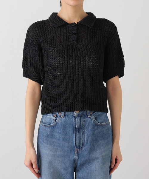 IENA LA BOUCLE(イエナラブークル)の「MAYDI/マイディ slip stitch back loop ポロニット EFLEJA(ニット/セーター・レディース・ブラック・FREE)」の20枚目の写真