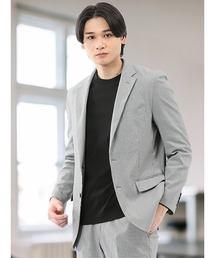 TAKA-Q | 【ストレッチ ウォッシャブル イージーケア】タカキュー 2ボタン ジャケット 千鳥(セットアップ可能)(スーツジャケット)