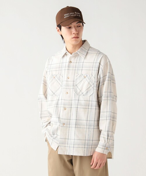 BEAMS HEART(ビームスハート)の「【6/18値下げ】プリント フェード ヘビー ネルシャツ(ユニセックス)(シャツ/ブラウス・メンズ・オフホワイト/ブルー系その他・SMALL/LARGE/MEDIUM)」の2枚目の写真