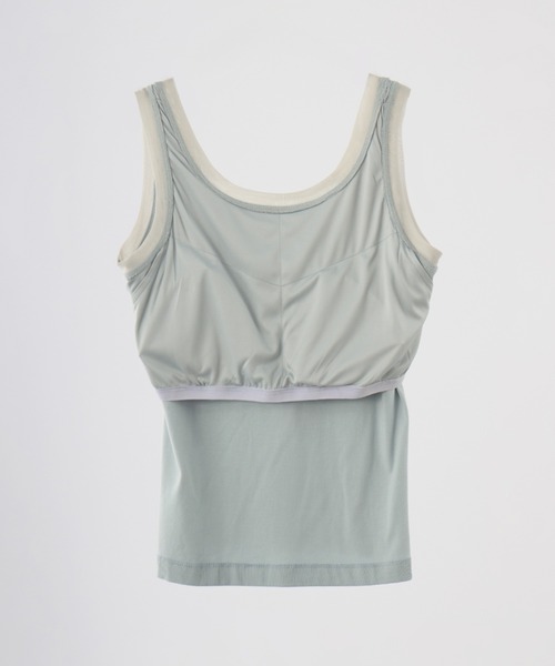 idem(イデム)の「【カップ付き】bi-color sheer cup in tank top / 配色シアータンクトップ(タンクトップ・レディース・ライトブルー/ベージュ・FREE)」の9枚目の写真
