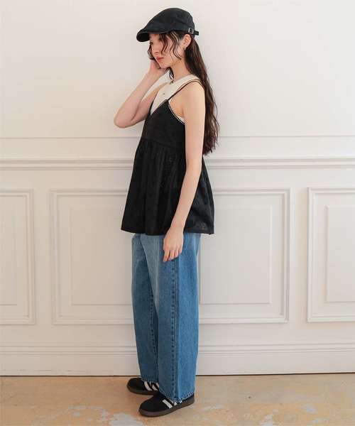 miette（ミエット）の「コットンレースフリルキャミソール（キャミソール・レディース・ブラック/ホワイト・L/M/S）」の18枚目の写真