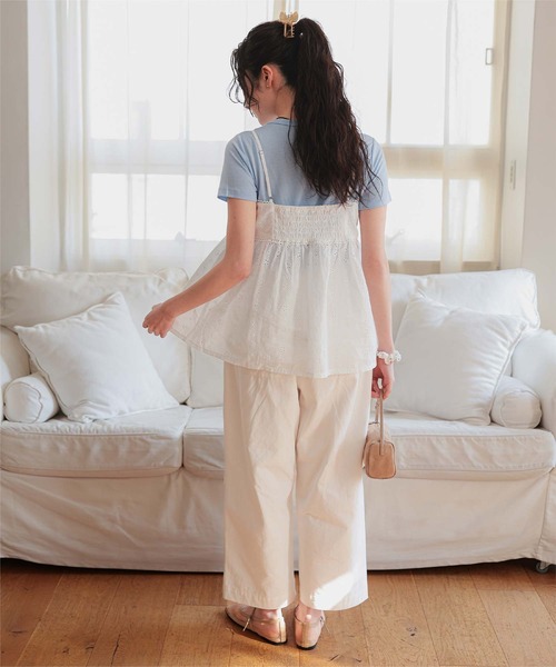 miette（ミエット）の「コットンレースフリルキャミソール（キャミソール・レディース・ブラック/ホワイト・L/M/S）」の14枚目の写真