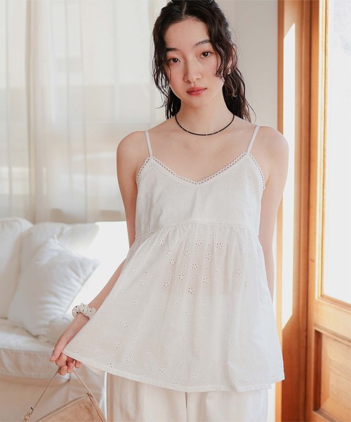 miette（ミエット）の「コットンレースフリルキャミソール（キャミソール・レディース・ブラック/ホワイト・L/M/S）」の15枚目の写真