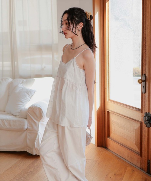 miette（ミエット）の「コットンレースフリルキャミソール（キャミソール・レディース・ブラック/ホワイト・L/M/S）」の17枚目の写真