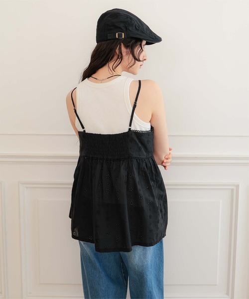 miette（ミエット）の「コットンレースフリルキャミソール（キャミソール・レディース・ブラック/ホワイト・L/M/S）」の19枚目の写真