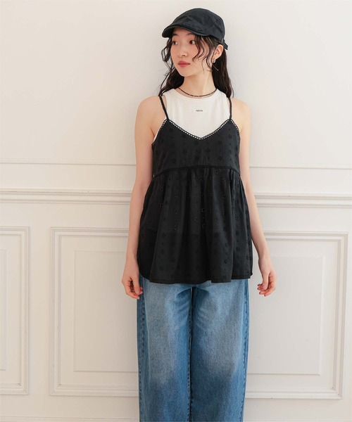 miette（ミエット）の「コットンレースフリルキャミソール（キャミソール・レディース・ブラック/ホワイト・L/M/S）」の20枚目の写真