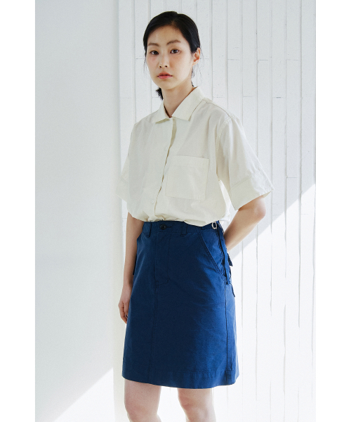 COTTON BELL(コットンベル)の「ミディサイドベルトスカート - ネイビー(スカート・レディース・その他・MEDIUM/SMALL)」の1枚目の写真