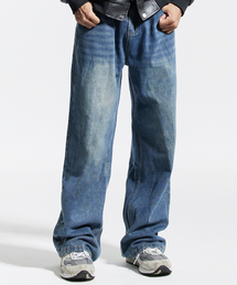 CREAM SODA LAB（クリームソーダラボ）の「ベーシックウォッシングワイドバンディングデニムパンツブルー（その他パンツ）」