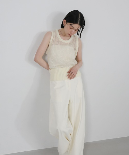 select MOCA（セレクトモカ）の「モヘアライクシアーニットベスト（ベスト・レディース・アイボリー/グレー・FREE）」の9枚目の写真