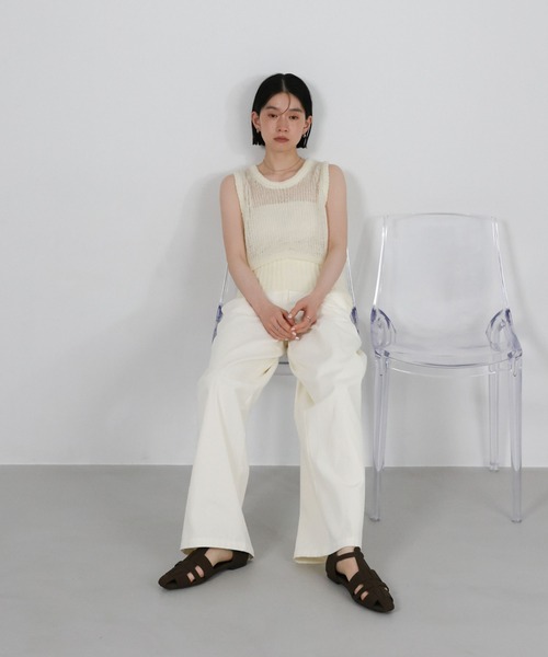 select MOCA（セレクトモカ）の「モヘアライクシアーニットベスト（ベスト・レディース・アイボリー/グレー・FREE）」の11枚目の写真