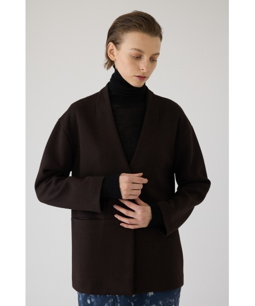 RIM.ARK（リムアーク）の「Double face tie jacket ダブル フェイス タイ ジャケット（ノーカラージャケット・レディース・グレー/ダークブラウン/ブラック・36/38）」の13枚目の写真