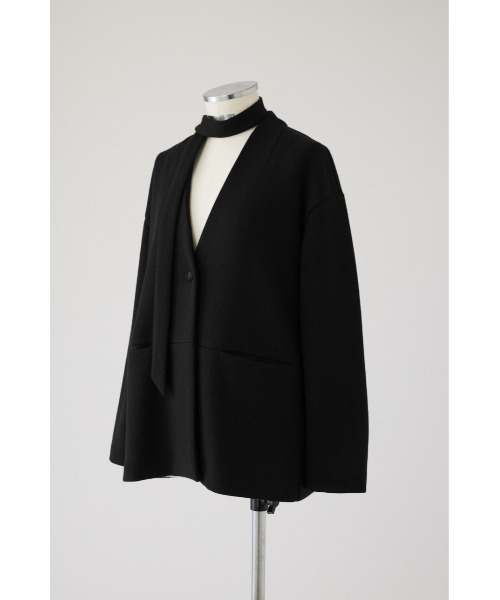 RIM.ARK（リムアーク）の「Double face tie jacket ダブル フェイス タイ ジャケット（ノーカラージャケット・レディース・グレー/ダークブラウン/ブラック・36/38）」の16枚目の写真